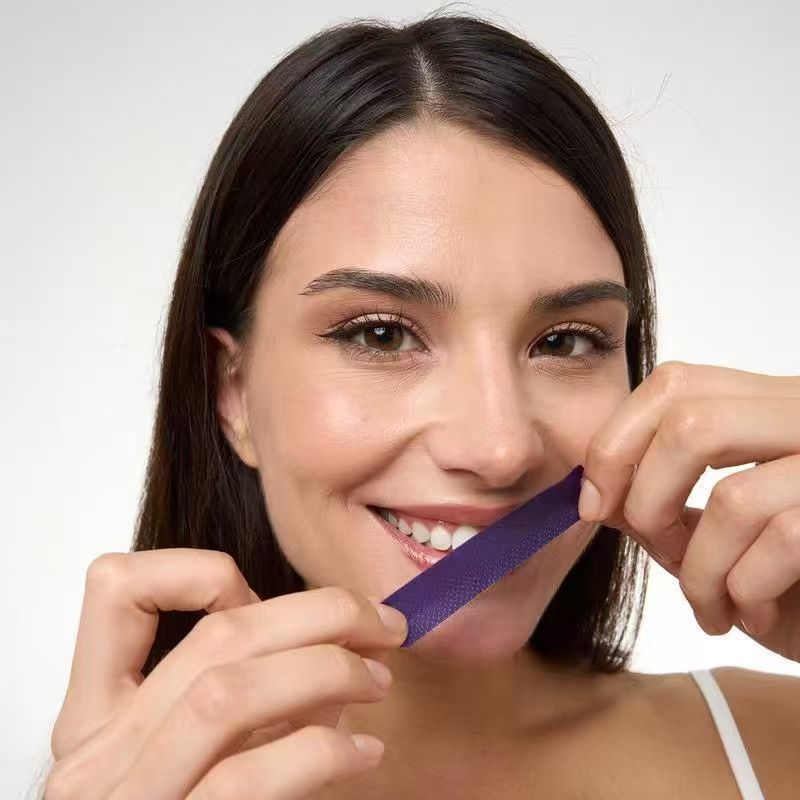 SmileGlow teeth whitening strips lifestyle application